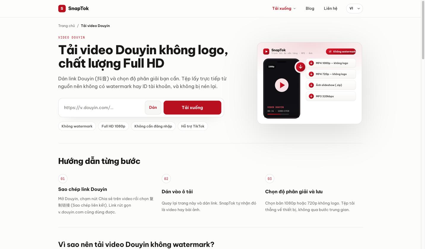 Giao diện sao chép liên kết chia sẻ video Douyin trên điện thoại