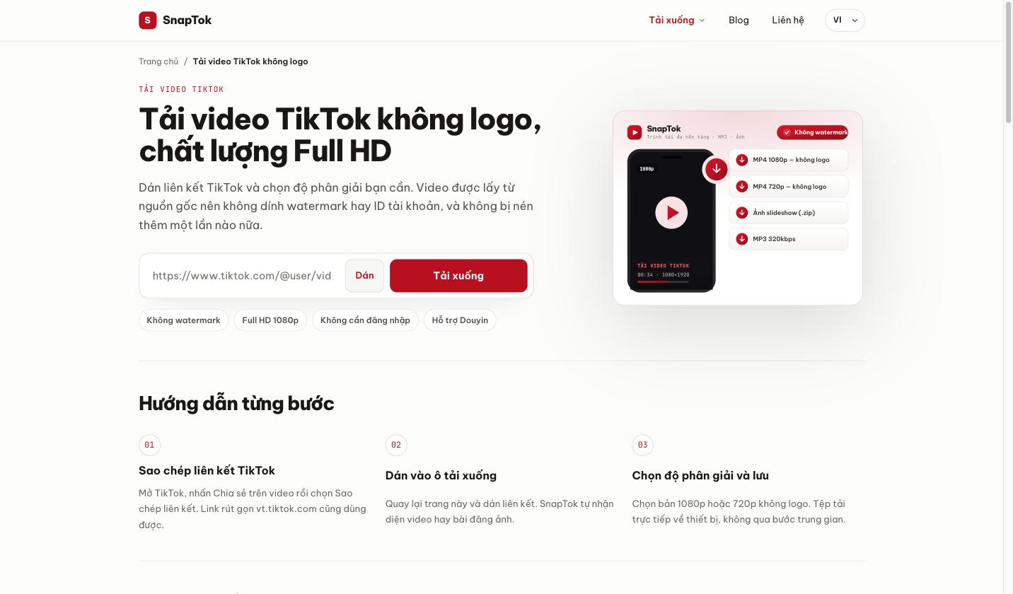 Video TikTok đã tải về không còn logo chìm hiển thị trên điện thoại và máy tính